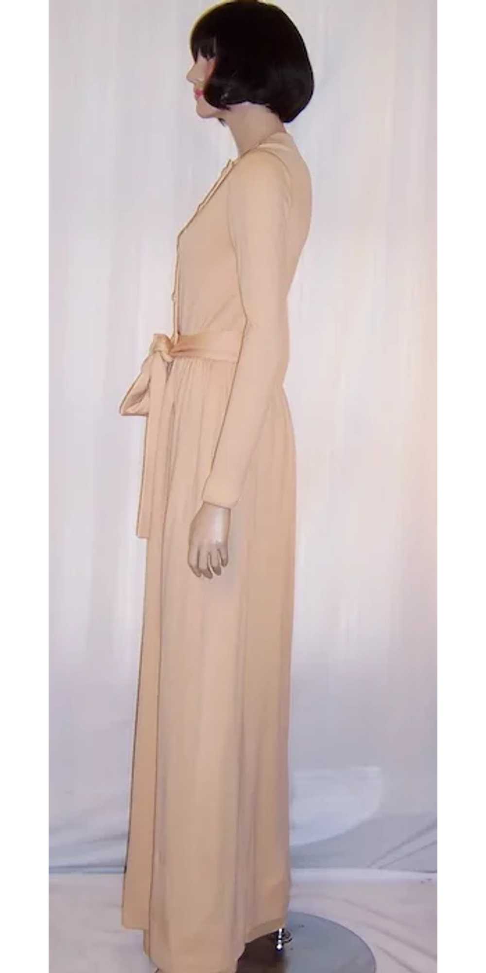 Norman Norell Peach Parfait Creation Gown with Be… - image 3