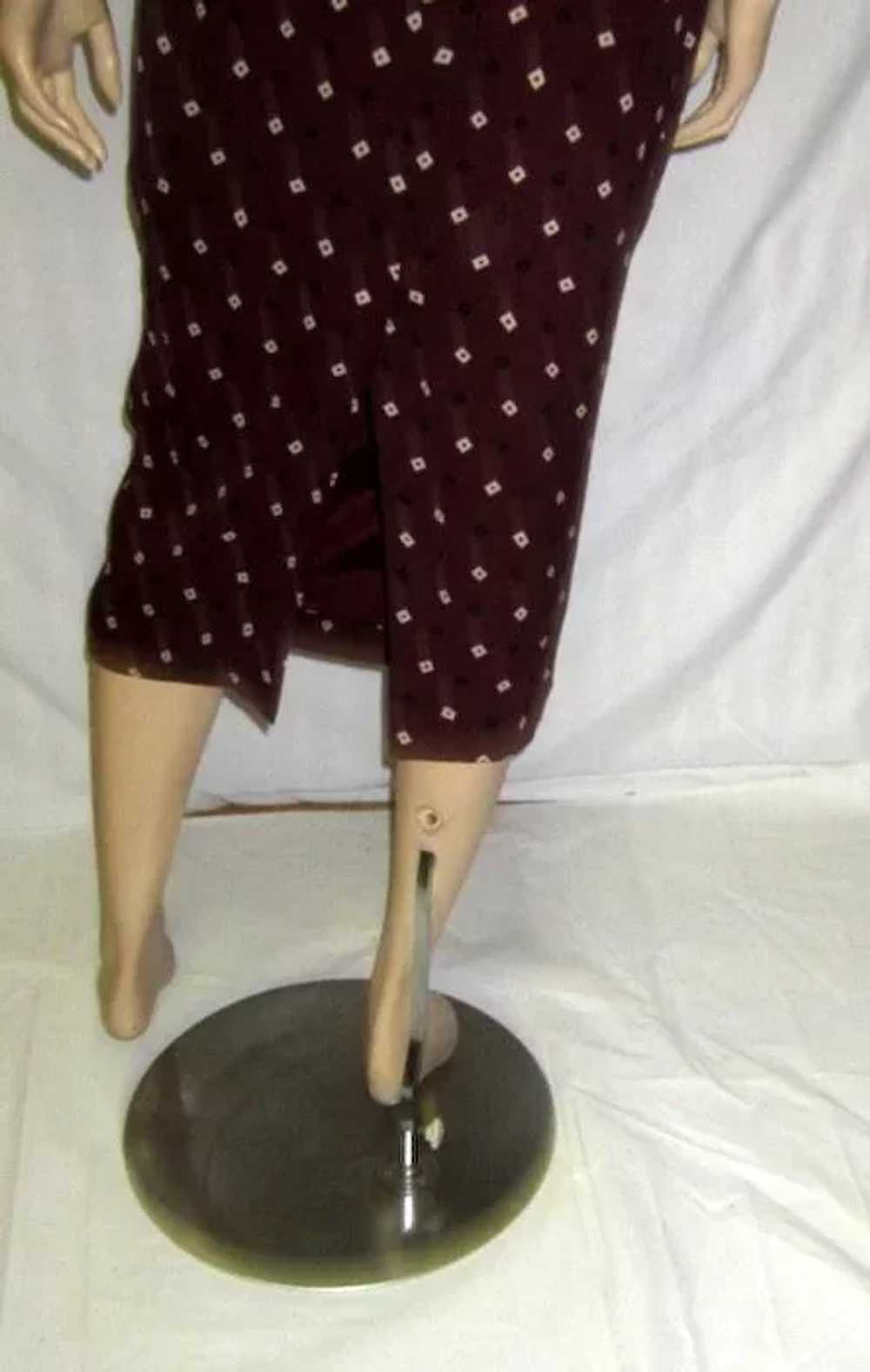 1980's DKNY Brown Silk Printed Skirt - image 3