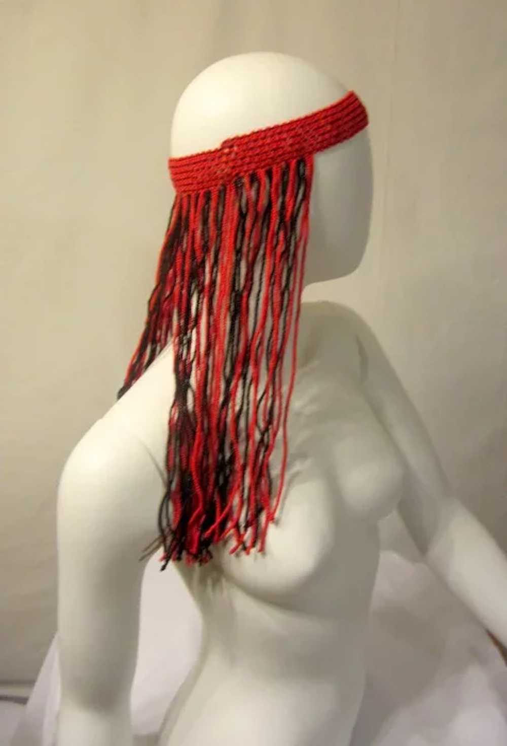 1960's-1970's Red and Black Glass Beaded Bohemian… - image 2