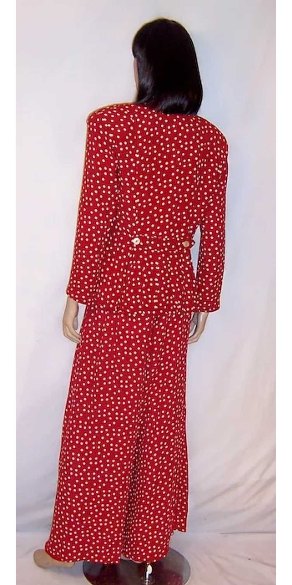 Betsey Johnson-Red and White Polka-Dotted Pant Su… - image 3