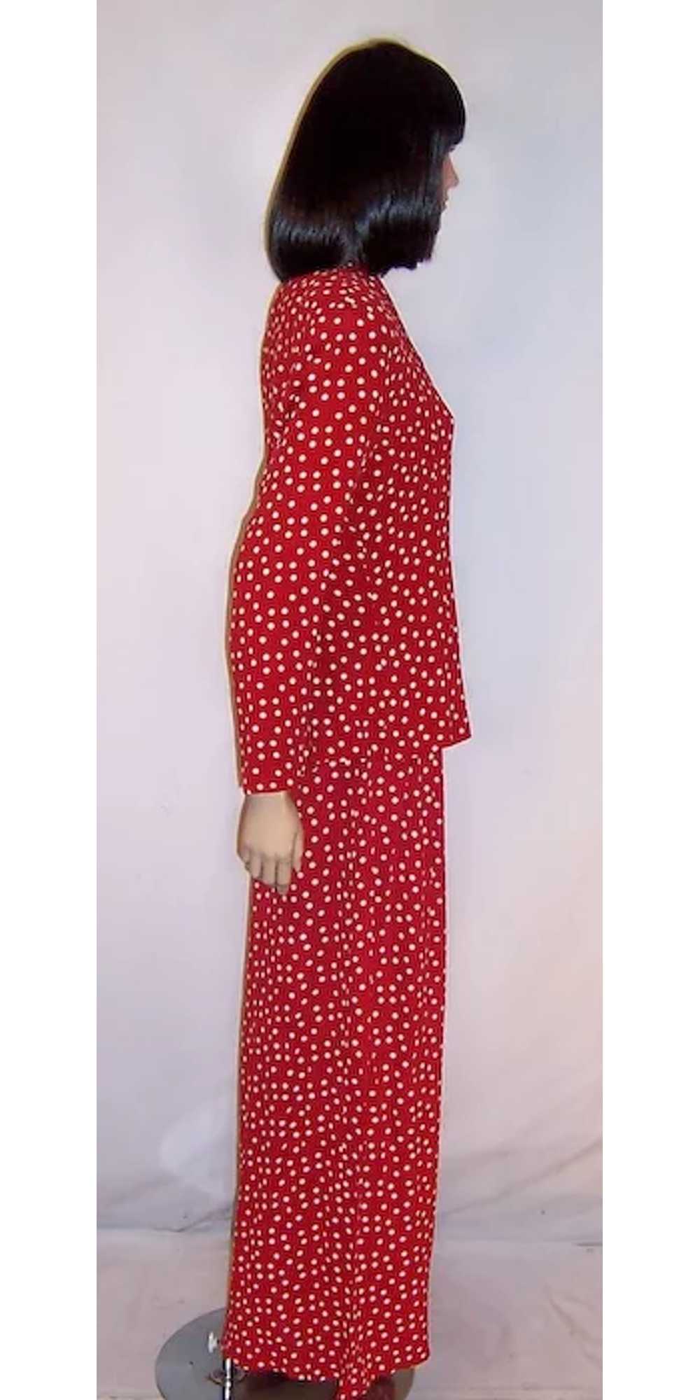 Betsey Johnson-Red and White Polka-Dotted Pant Su… - image 4