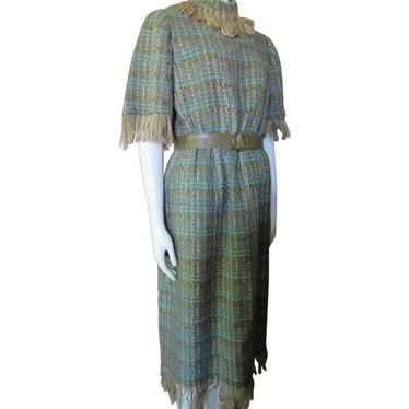 SALE 1960 Era Bobbie Brooks Two Piece Suit Set in Raspberry Plaid Wool Size  5-6