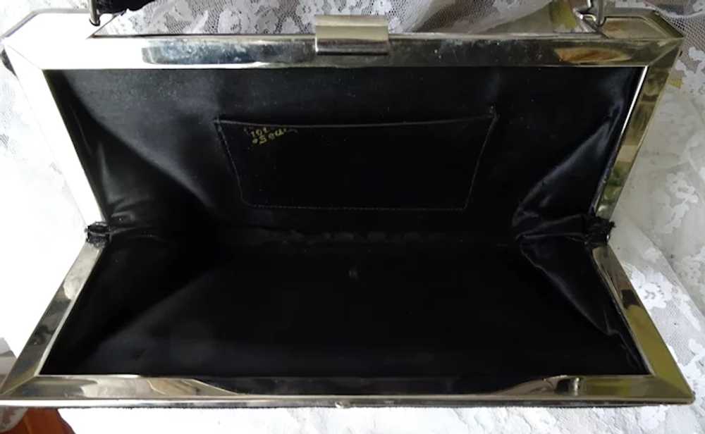 Black CORDE Purse, Art Deco Hand Bag, Vintage Pur… - image 6