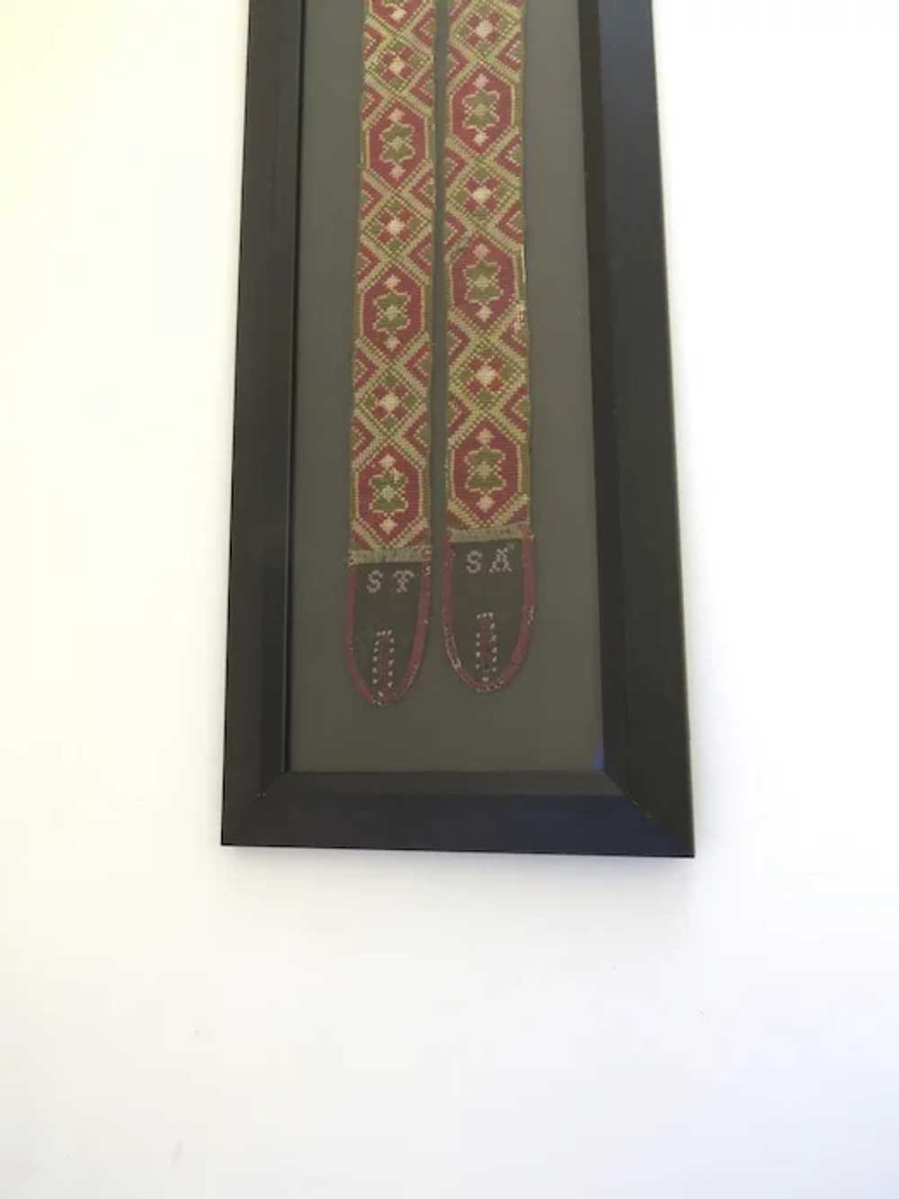 19th Century Embroidered Suspenders Framed - image 3