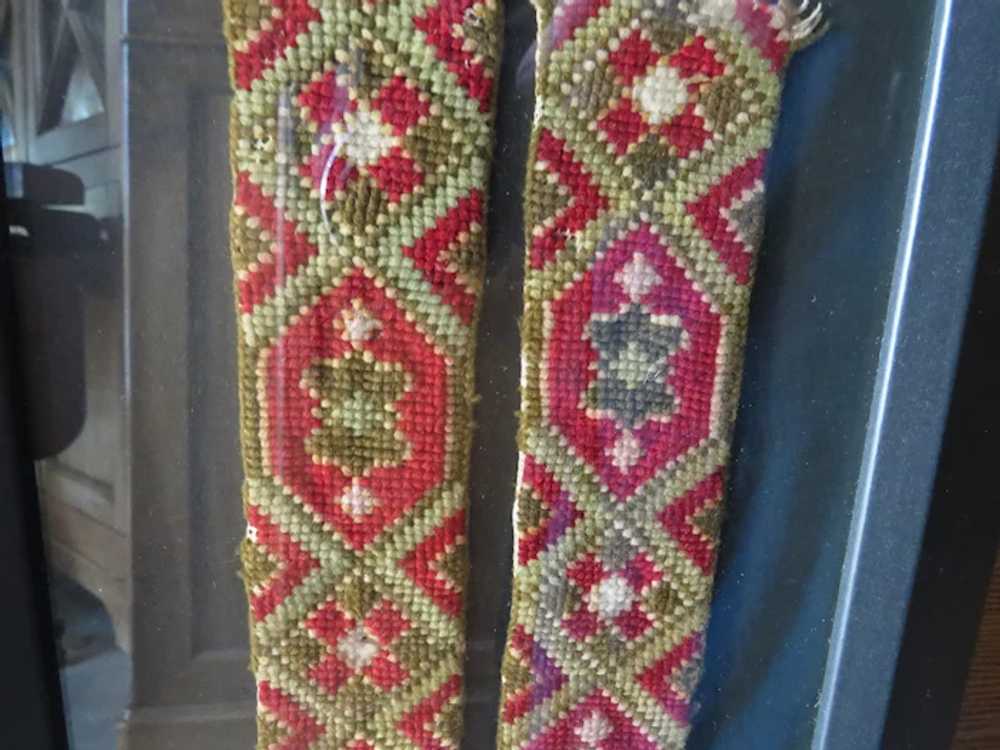 19th Century Embroidered Suspenders Framed - image 9