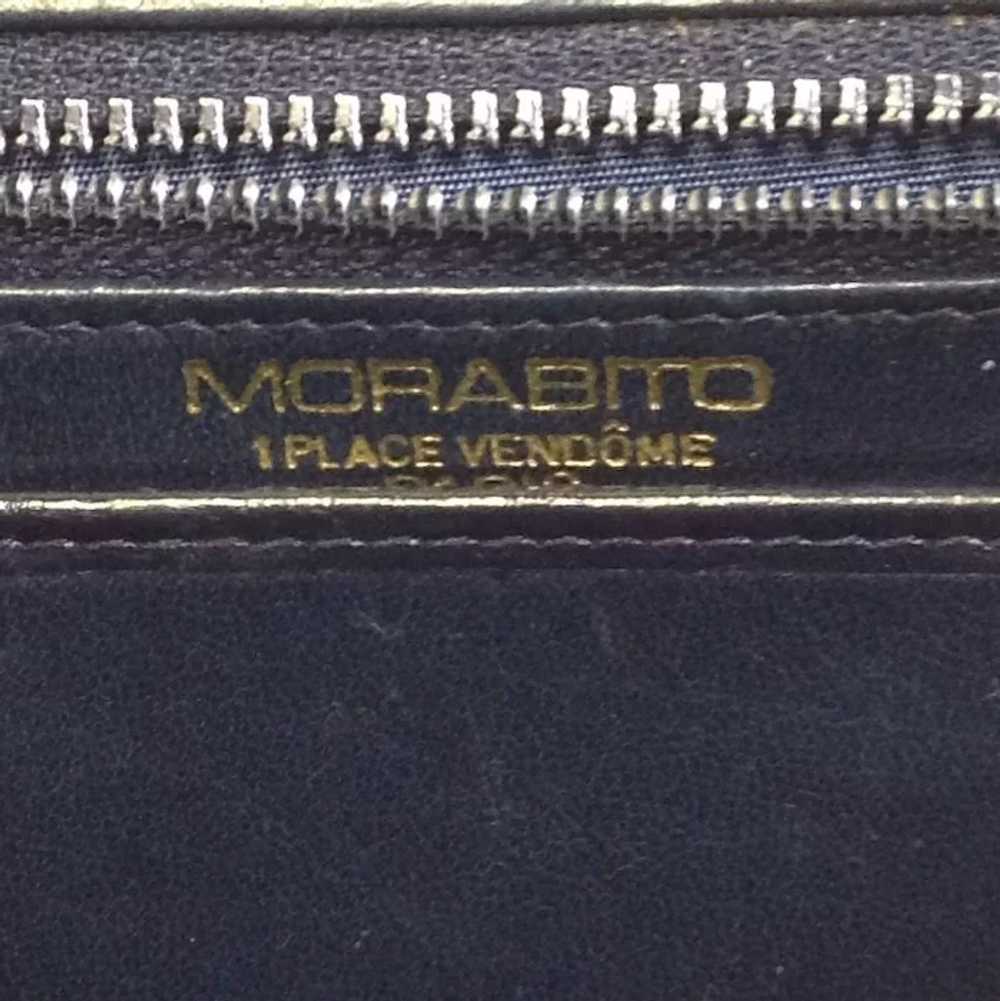 Morabito Navy Leather Purse 1 Place Vendome Paris - image 8