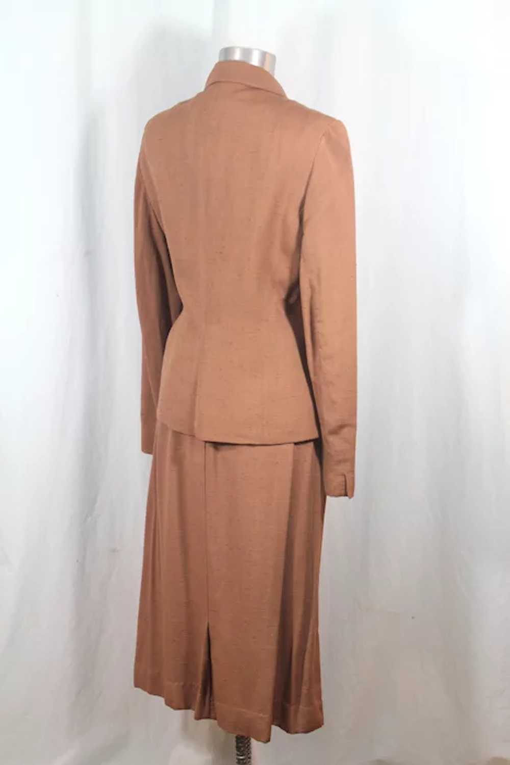 Vintage 1950s Light Brown Rayon Shantung Skirt Su… - image 6