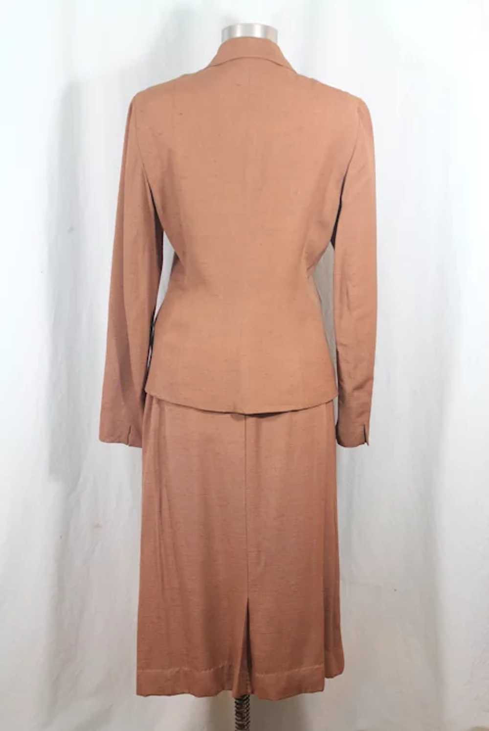 Vintage 1950s Light Brown Rayon Shantung Skirt Su… - image 7