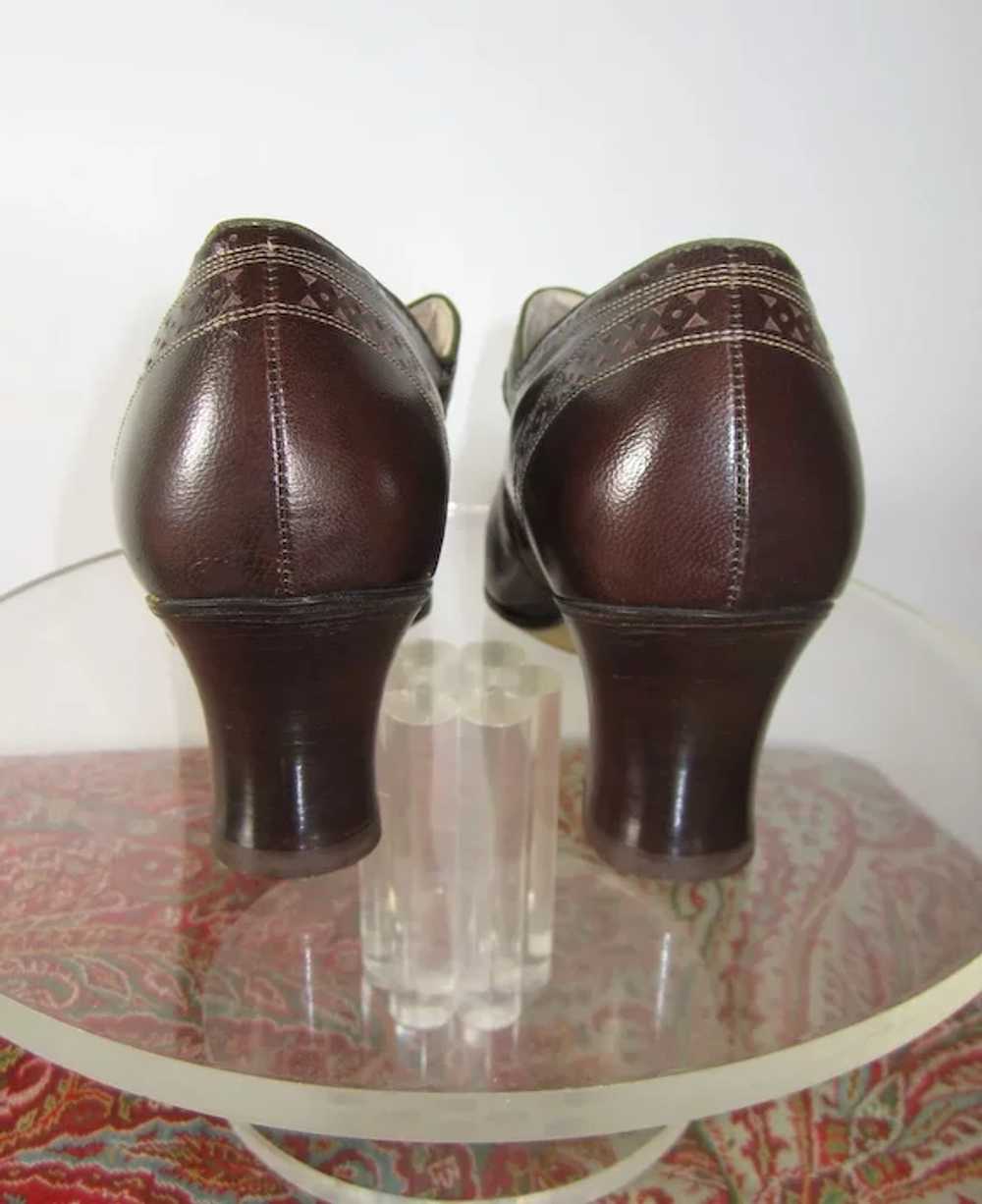 Deadstock Vintage 20s/30s Art Deco Brown Leather … - image 5
