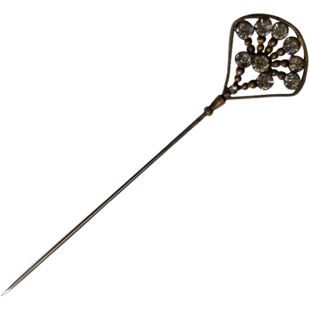 Vintage Fan-Shaped Hat Pin - image 1