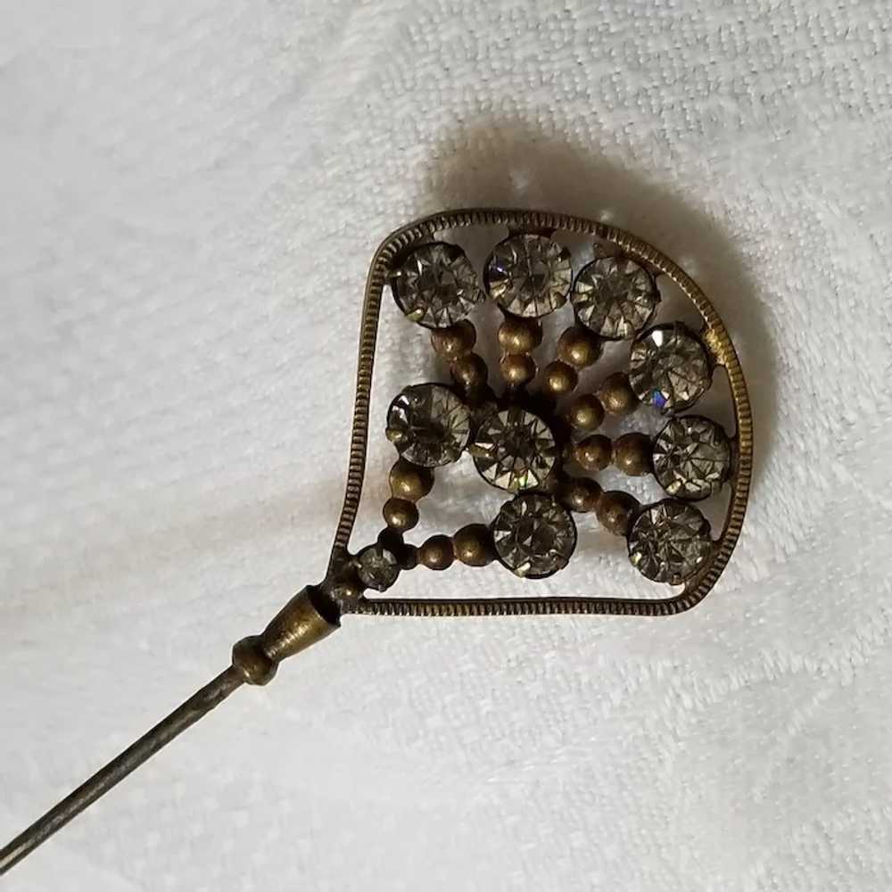 Vintage Fan-Shaped Hat Pin - image 2