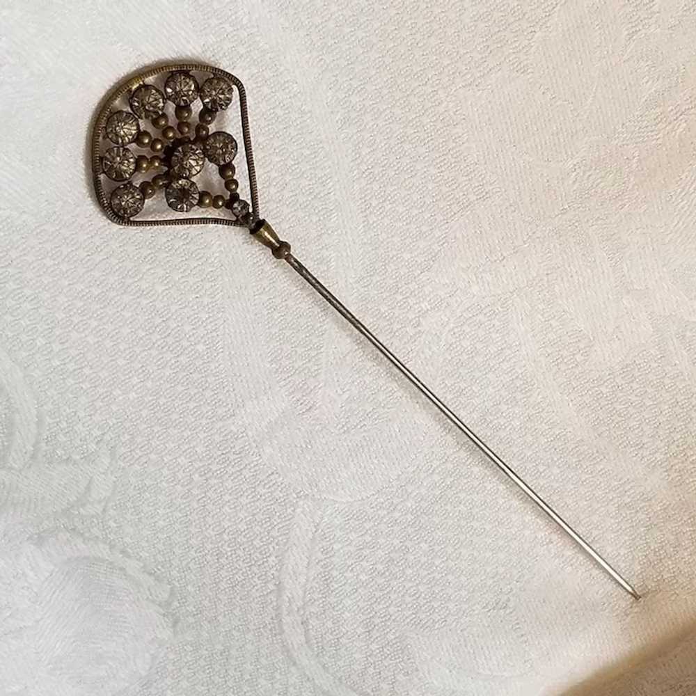 Vintage Fan-Shaped Hat Pin - image 4