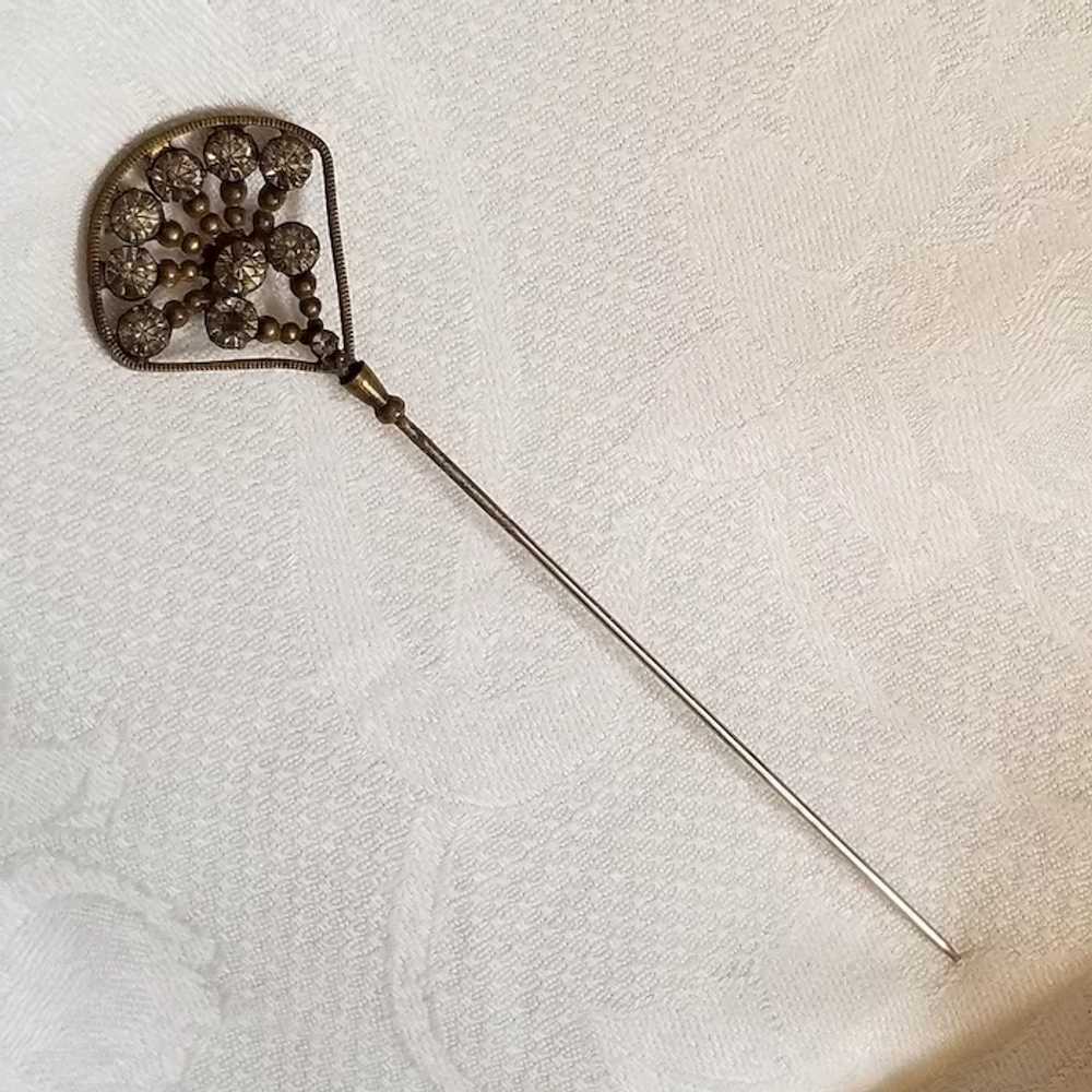 Vintage Fan-Shaped Hat Pin - image 5