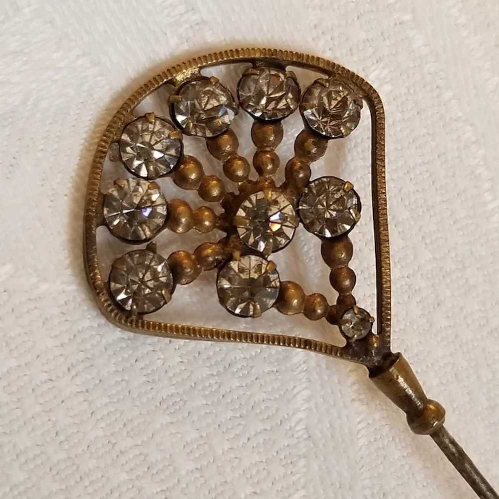 Vintage Fan-Shaped Hat Pin - image 8