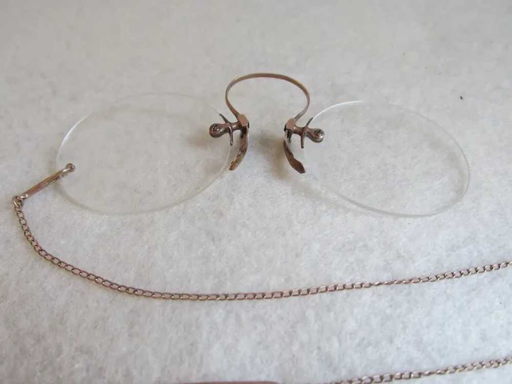 Antique Ladies Pince Nez Eyeglasses with Hairpin,… - image 2