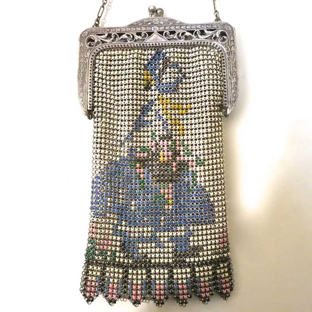 Vintage Mesh Purse Whiting Davis Scenic Figural L… - image 2