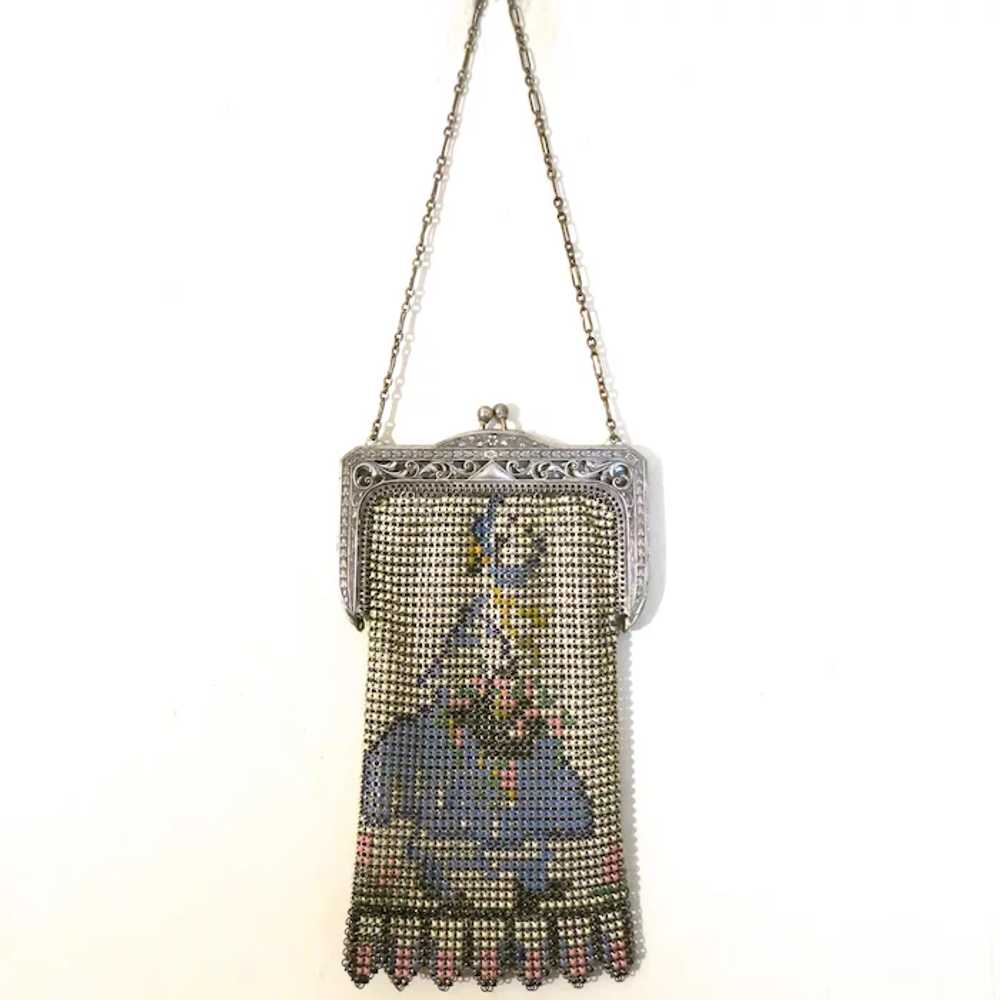 Vintage Mesh Purse Whiting Davis Scenic Figural L… - image 3