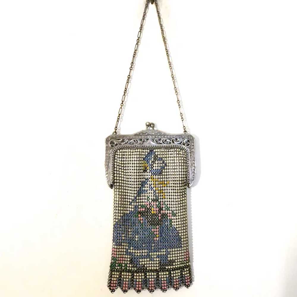 Vintage Mesh Purse Whiting Davis Scenic Figural L… - image 4