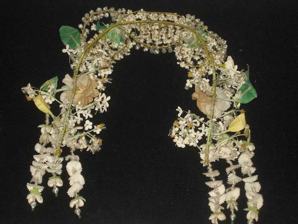 2 Piece Antique French Wedding Tiara w/Tendrils &… - image 9