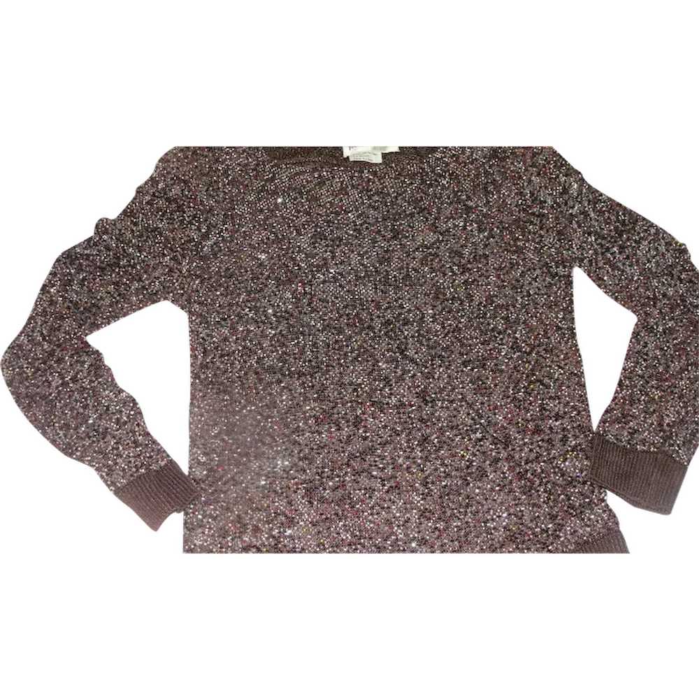 Multi- color Bead Brown Sweater - b160 - image 1