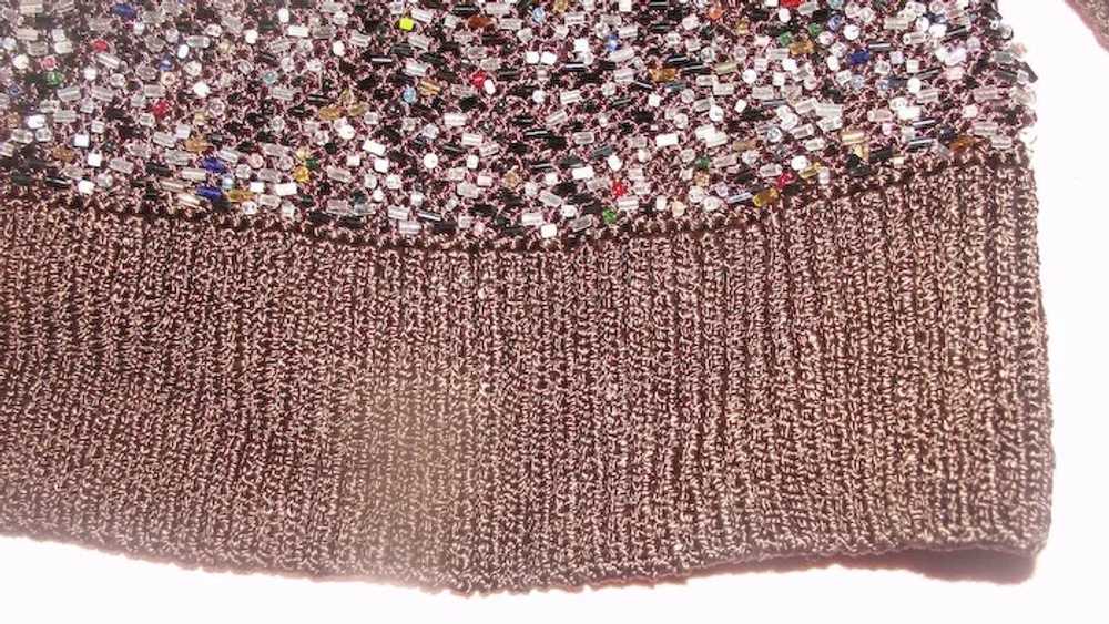 Multi- color Bead Brown Sweater - b160 - image 3