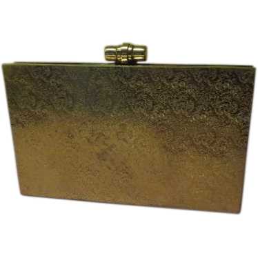 Embossed Brass Snap Close Clutch Handbag/purse - … - image 1