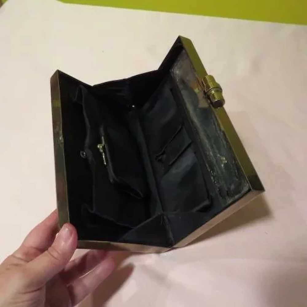 Embossed Brass Snap Close Clutch Handbag/purse - … - image 2