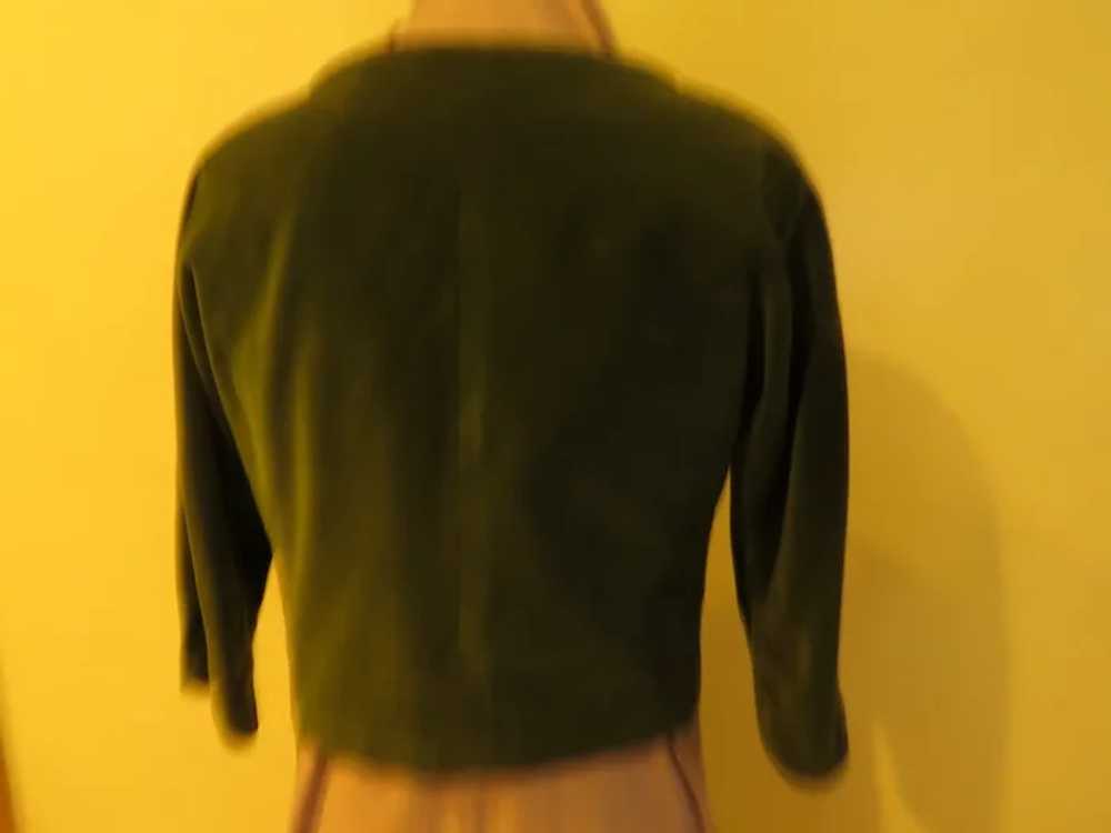 Short, Green Velvet Jacket - image 4