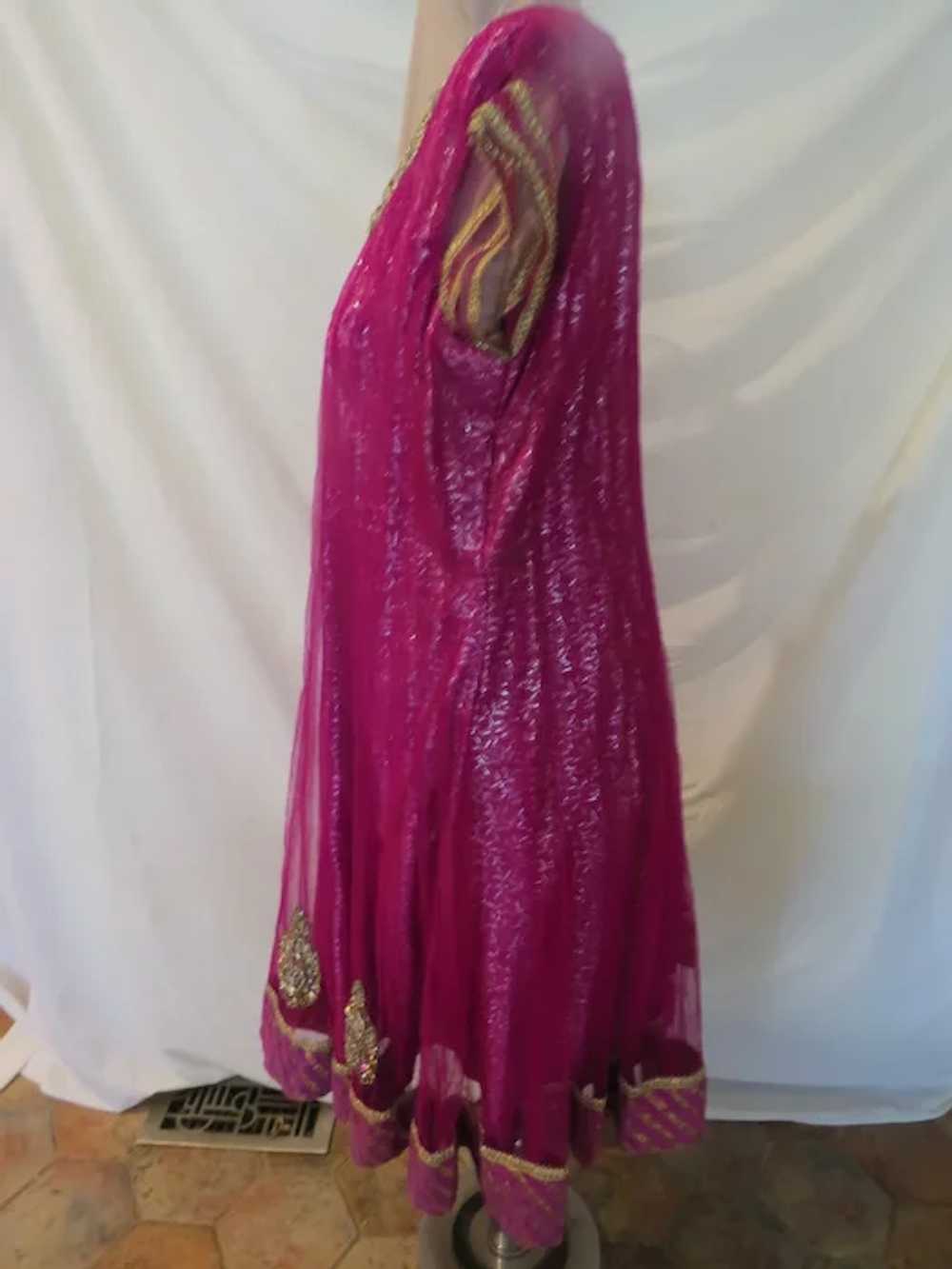 Beaded and Embellished Fuchsia Dress - image 5