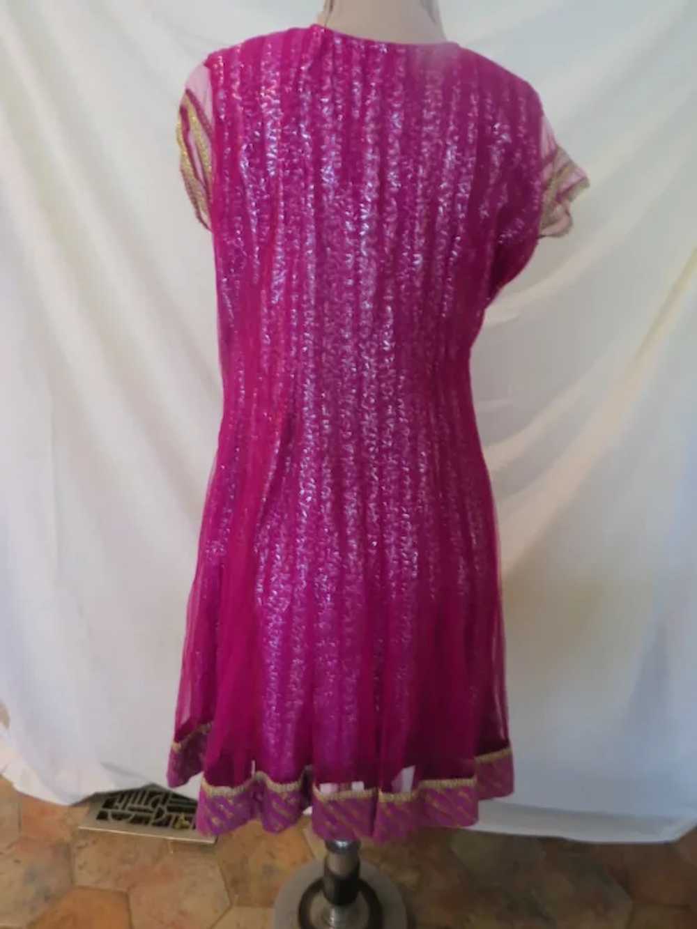 Beaded and Embellished Fuchsia Dress - image 6