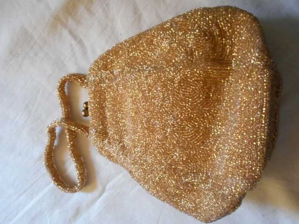 Walborg Gold Beaded Vintage Evening Bag - image 2