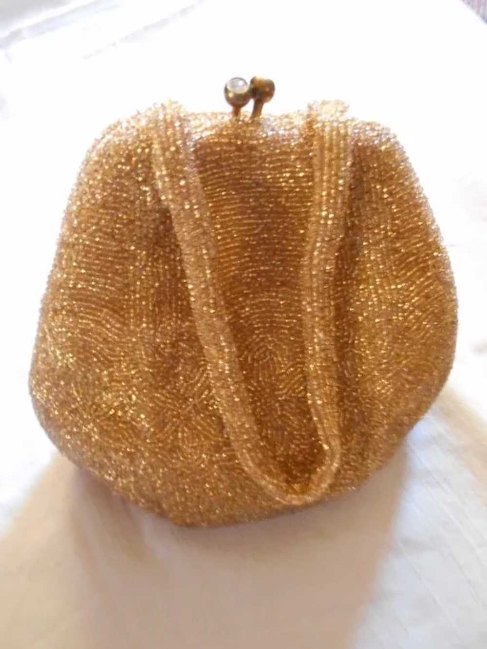 Walborg Gold Beaded Vintage Evening Bag - image 5