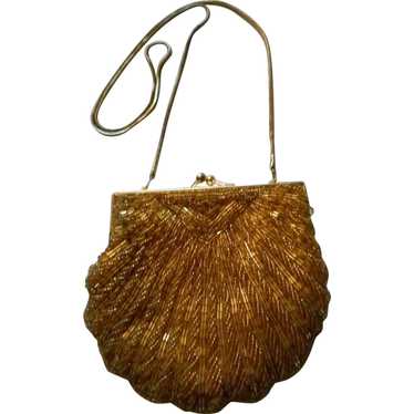 Gold Beaded Vintage Evening Bag