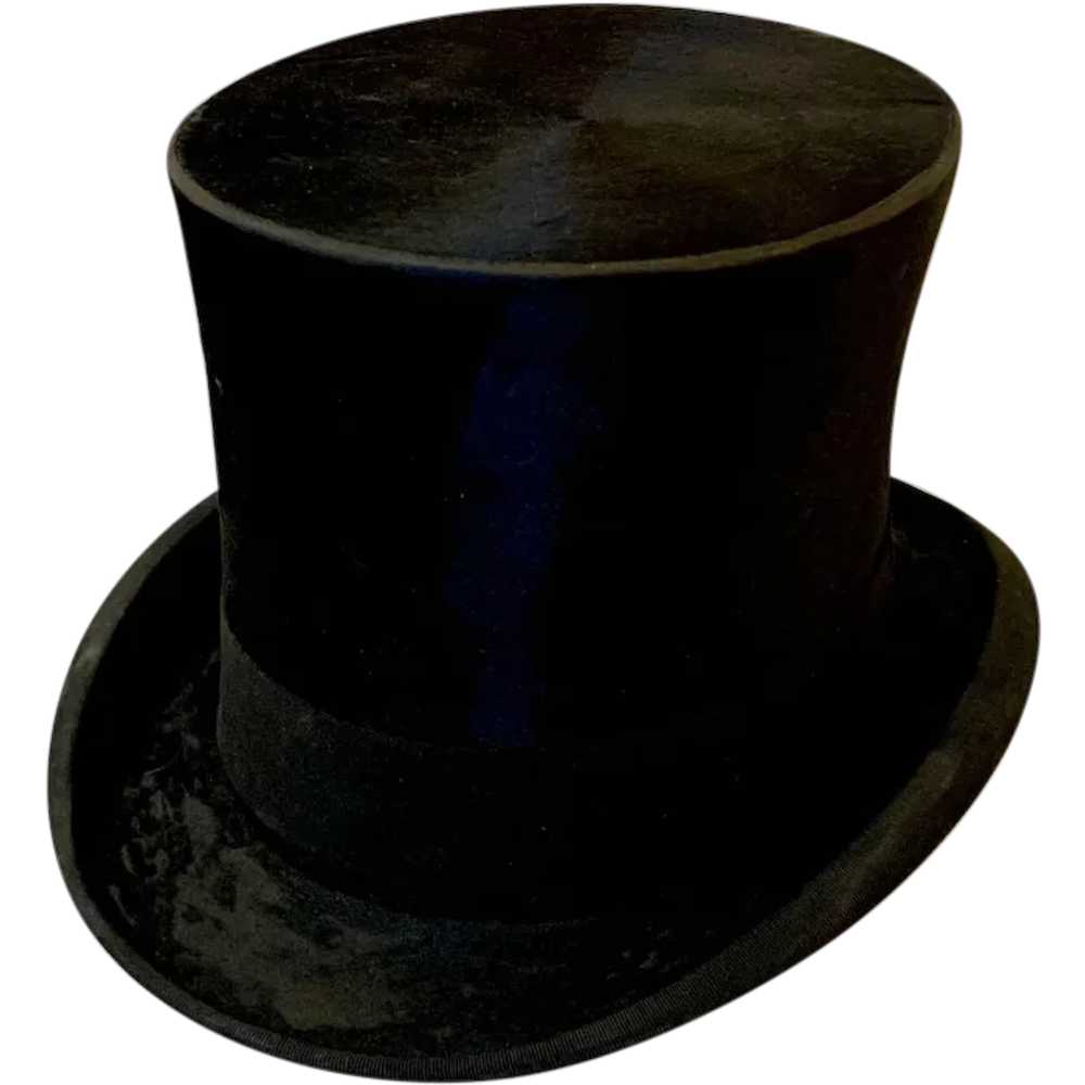 Antique Knox of New York Plush Glossy Silk Top Hat - image 1
