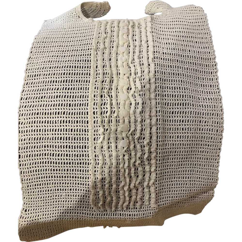 Victorian Hand Crochet Long Baby Bib - image 1