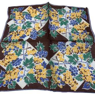 1940s Fruit Grapes Handkerchief