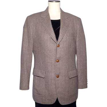 Vintage 1970s Mens Tweed Sport Coat Jacket Brown H