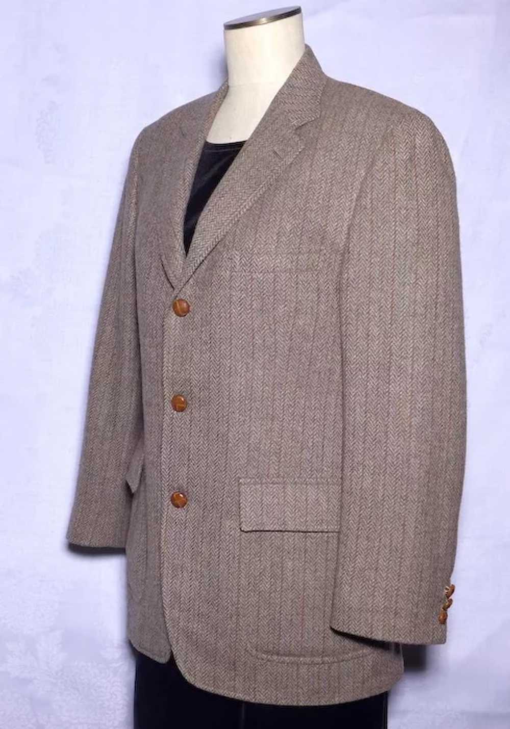 Vintage 1970s Mens Tweed Sport Coat Jacket Brown … - image 6