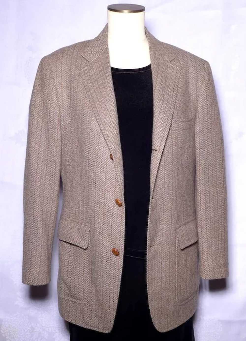 Vintage 1970s Mens Tweed Sport Coat Jacket Brown … - image 9
