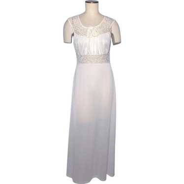 Vintage 1950s Radcliffe Nightgown Full Length Whi… - image 1