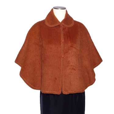 Baby Alpaca Wool Copper Brown Cape/Capelet Hand Ma