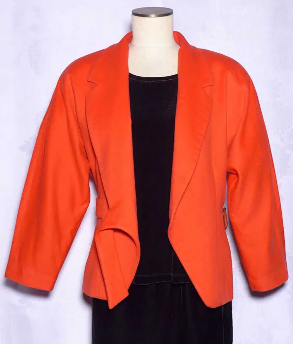 Vintage 1980s Gucci Jacket Tangerine Orange Wool … - image 10