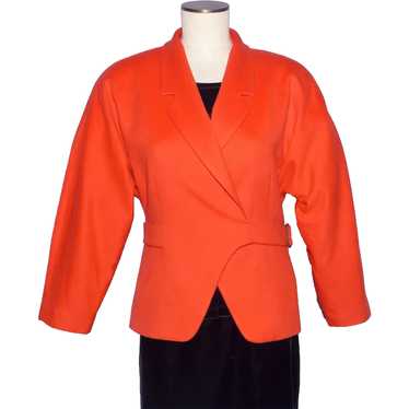 Vintage 1980s Gucci Jacket Tangerine Orange Wool … - image 1