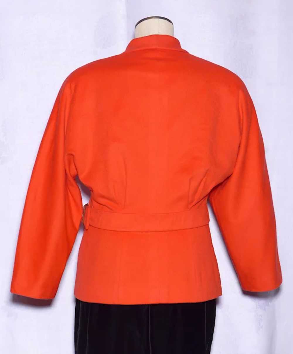 Vintage 1980s Gucci Jacket Tangerine Orange Wool … - image 3