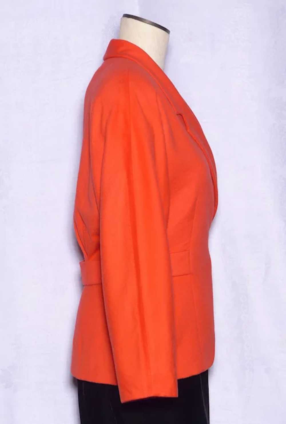 Vintage 1980s Gucci Jacket Tangerine Orange Wool … - image 4