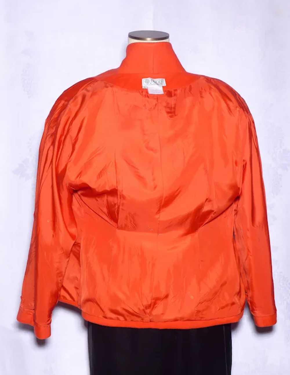 Vintage 1980s Gucci Jacket Tangerine Orange Wool … - image 6