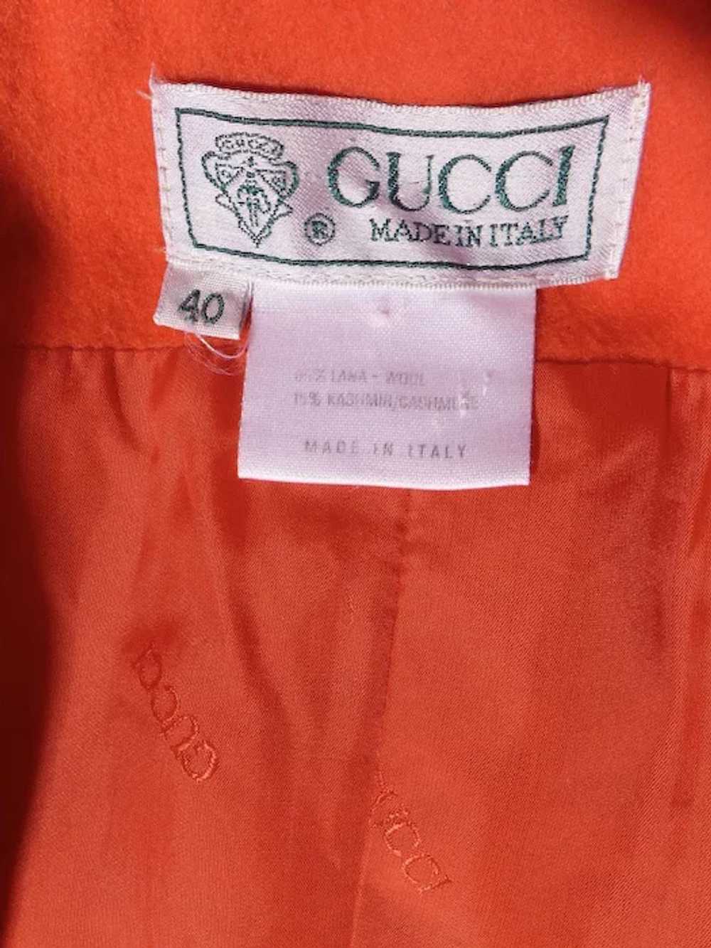 Vintage 1980s Gucci Jacket Tangerine Orange Wool … - image 7