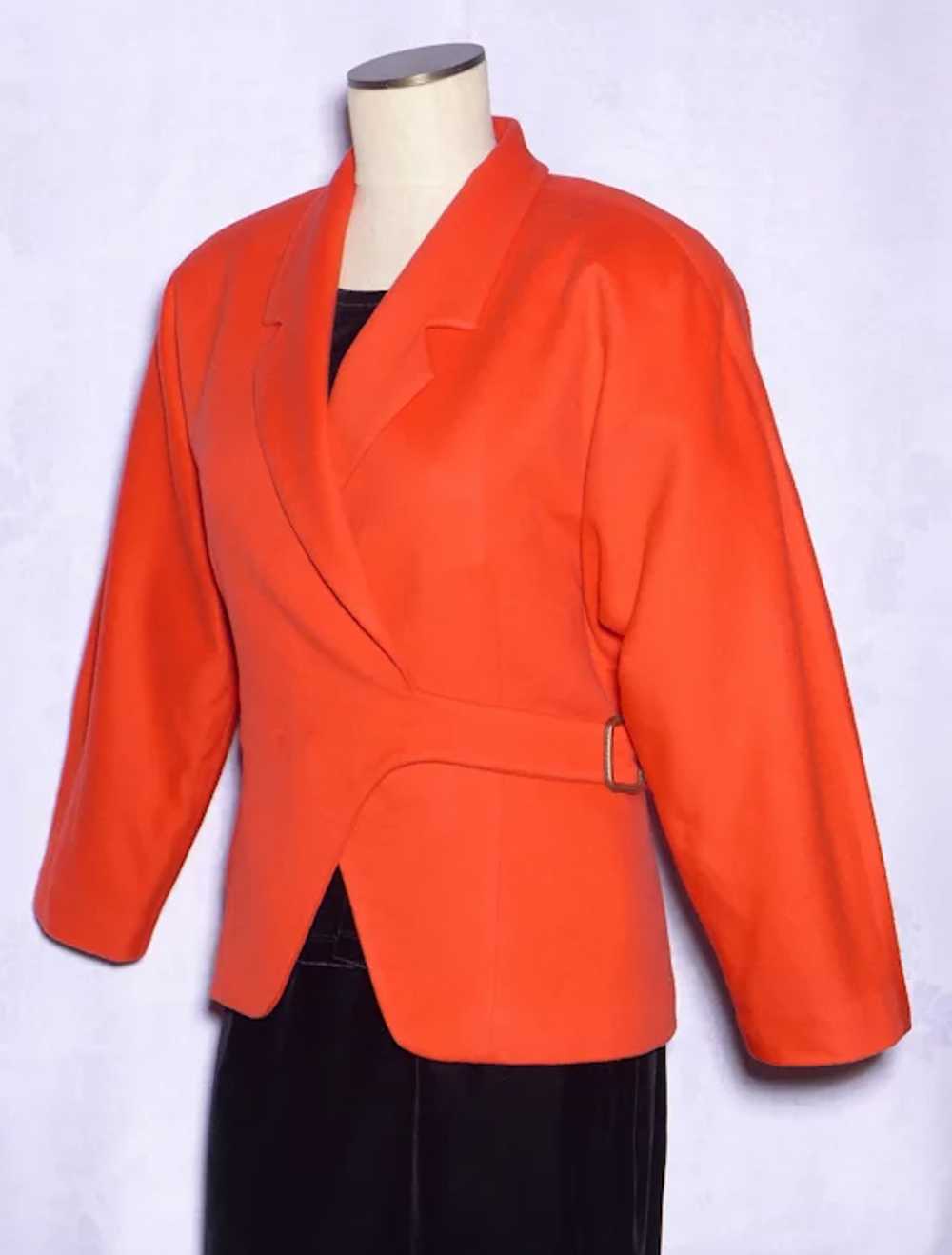 Vintage 1980s Gucci Jacket Tangerine Orange Wool … - image 8