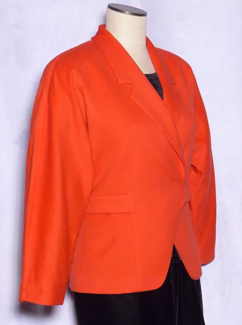 Vintage 1980s Gucci Jacket Tangerine Orange Wool … - image 9