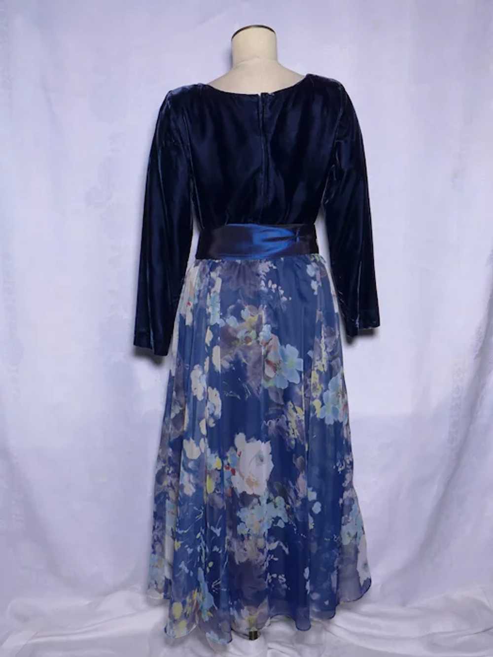 Vintage 1980s Lanz RSVP Dress Floral Chiffon and … - image 3
